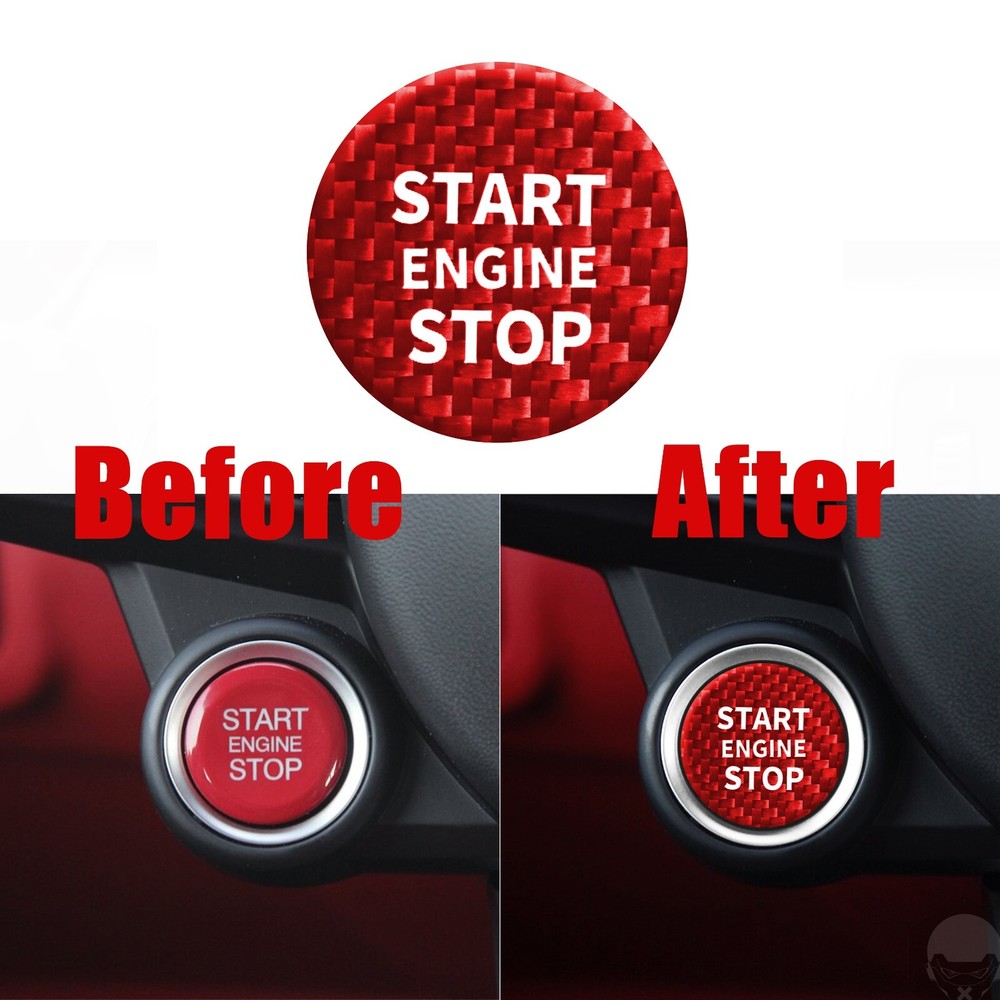 Upgrade Your Alfa Romeo Giulia 2017-2021 with Red Carbon Fiber Engine Start Stop Button Trim