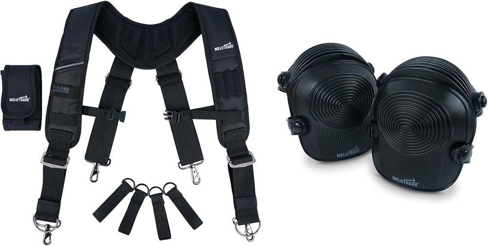 MELOTOUGH Tool Belt Suspenders Construction Bag Suspenders Heavy Duty Padded Wor