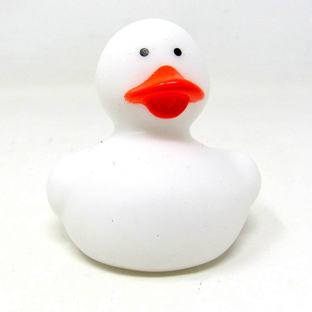 White Rubber Duck 2in DIY Customizable Solid Color Squirter Bath Toy