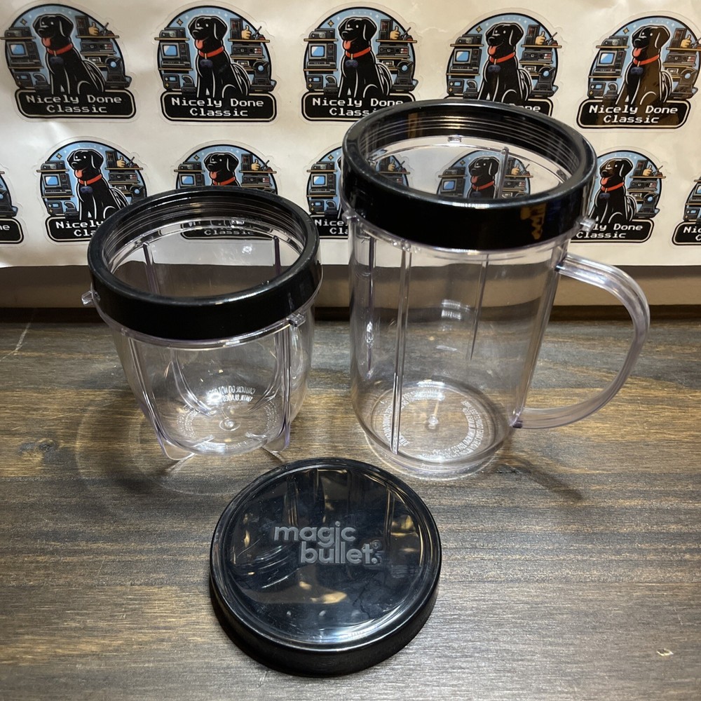 Magic Bullet Replacement Cups Mugs and Lids 8oz + 16oz Set  