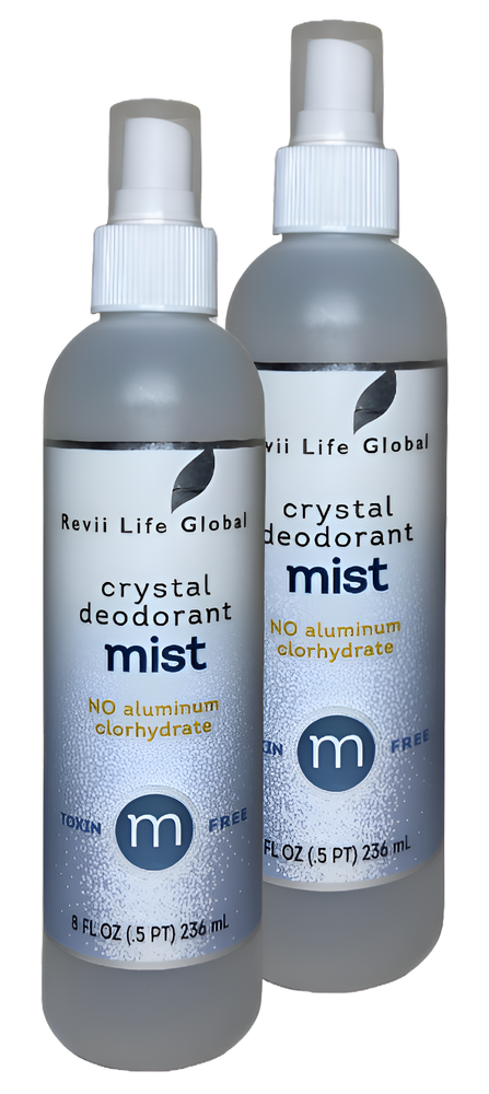 Revii Life Crystal Deodorant Mist - 8 oz (2 Pack) | Natural Odor Control