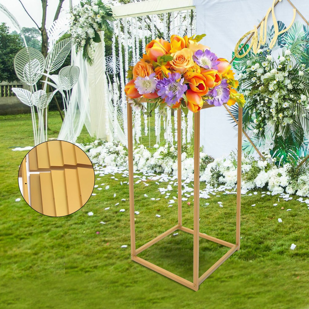 10pcs 60cm Wedding Flower Stand Metal Flower Vase Stand Floor Vase Column Golden