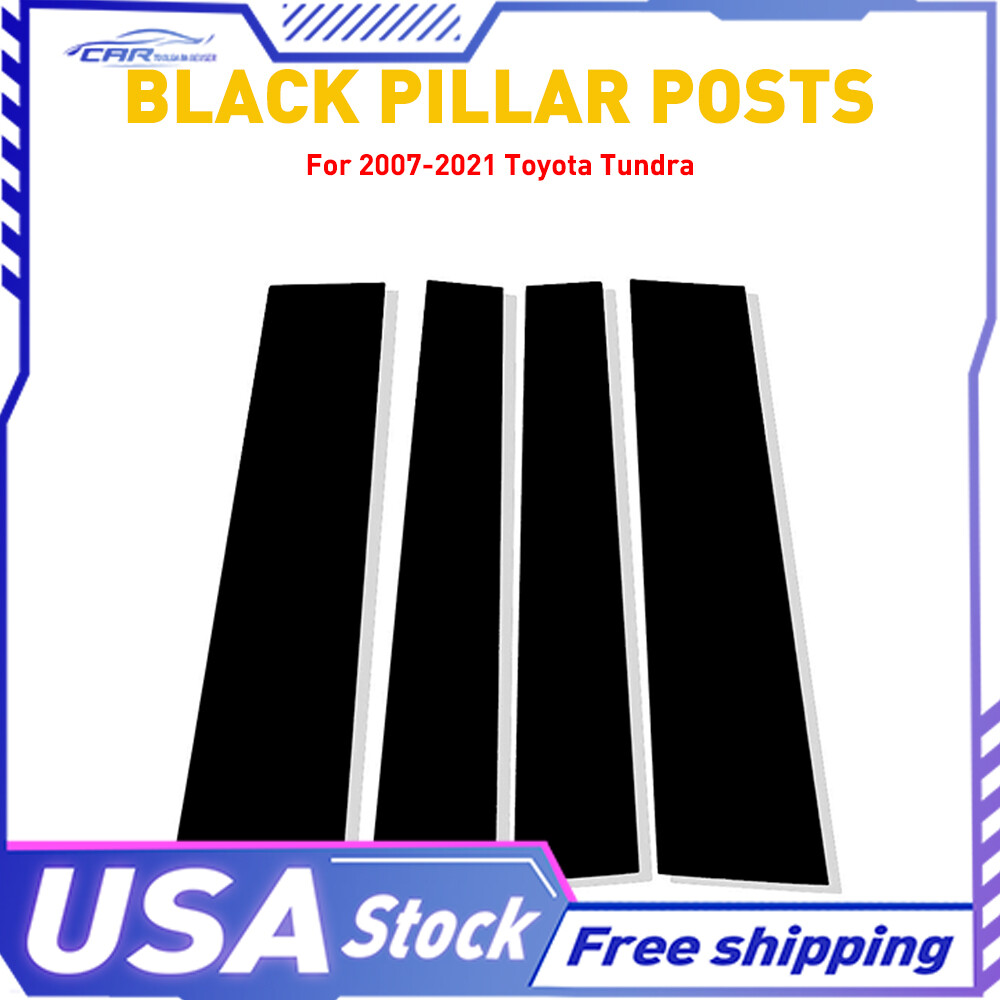 Decorative stickers Black Pillar Window Post Trims 2007-2021 For Tundra Toyota