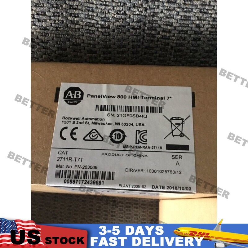 Allen Bradley 2711R-T7T PanelView 800 7-Inch Color HMI Touchscreen Terminal