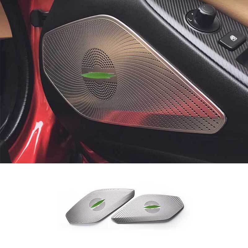 Silver Steel Inner Door Speaker Sound Cover Trim For Mazda MX-5 Miata 2016-2024