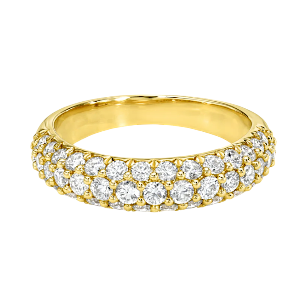 2 Carat Diamond Band 14k Yellow Gold Lab Created Round Christmas Sale-image