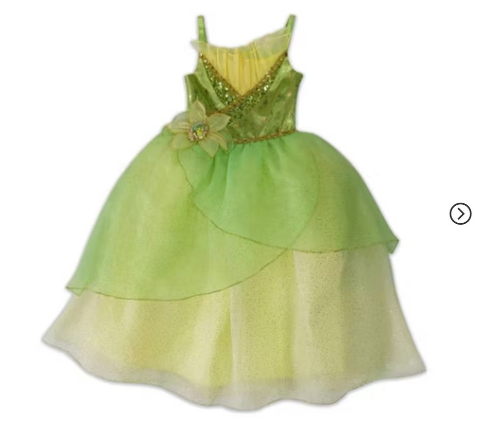 Disney Store Tiana Princess Costume Size 9/10 NWT