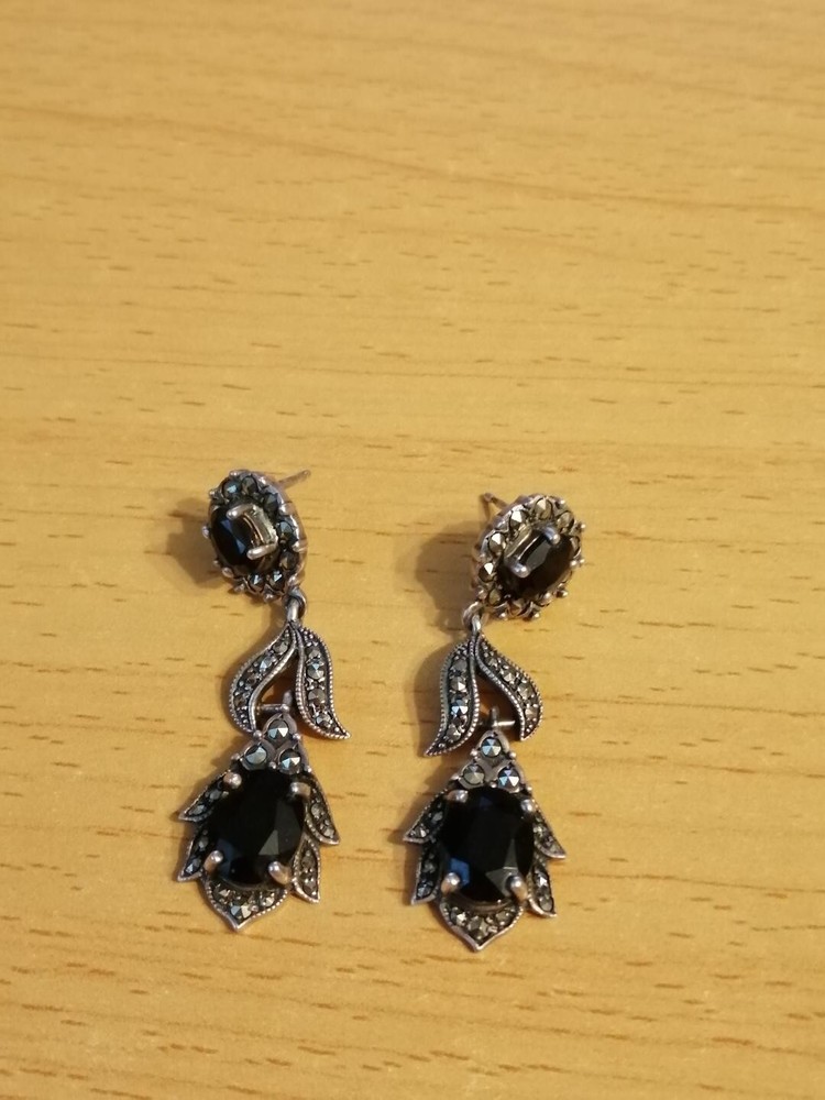 Pendientes plata piedra ónix