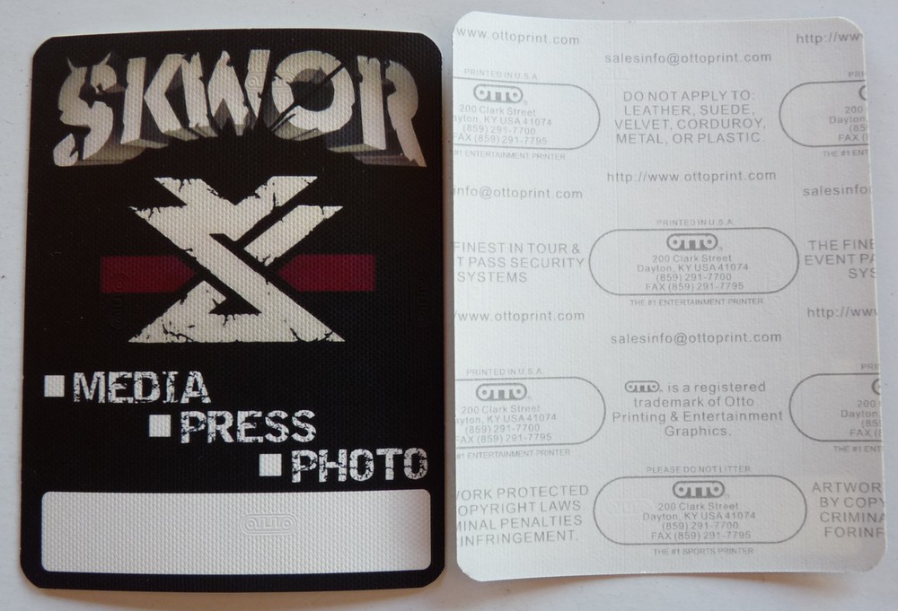 SKWOR Black Multi Concert Tour Press Photo Backstage Pass D15