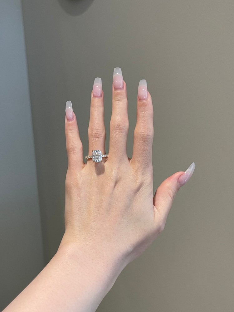 4CT Cushion & Round Simulated Diamond Eternity Ring for Her