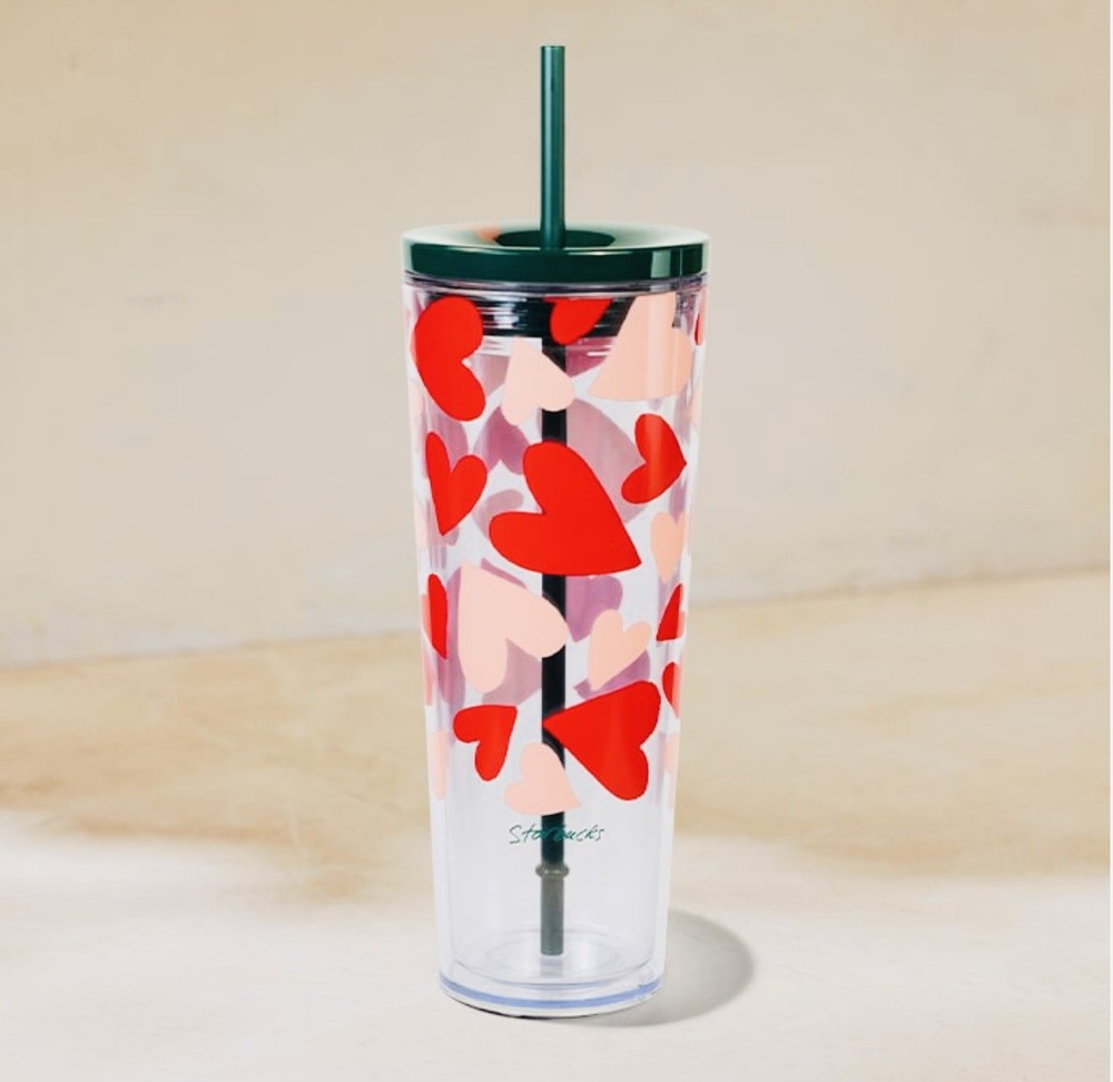 ❤️🩷NWT Starbucks 2026 Valentines Clear Heart Cold Cup ❤️🩷