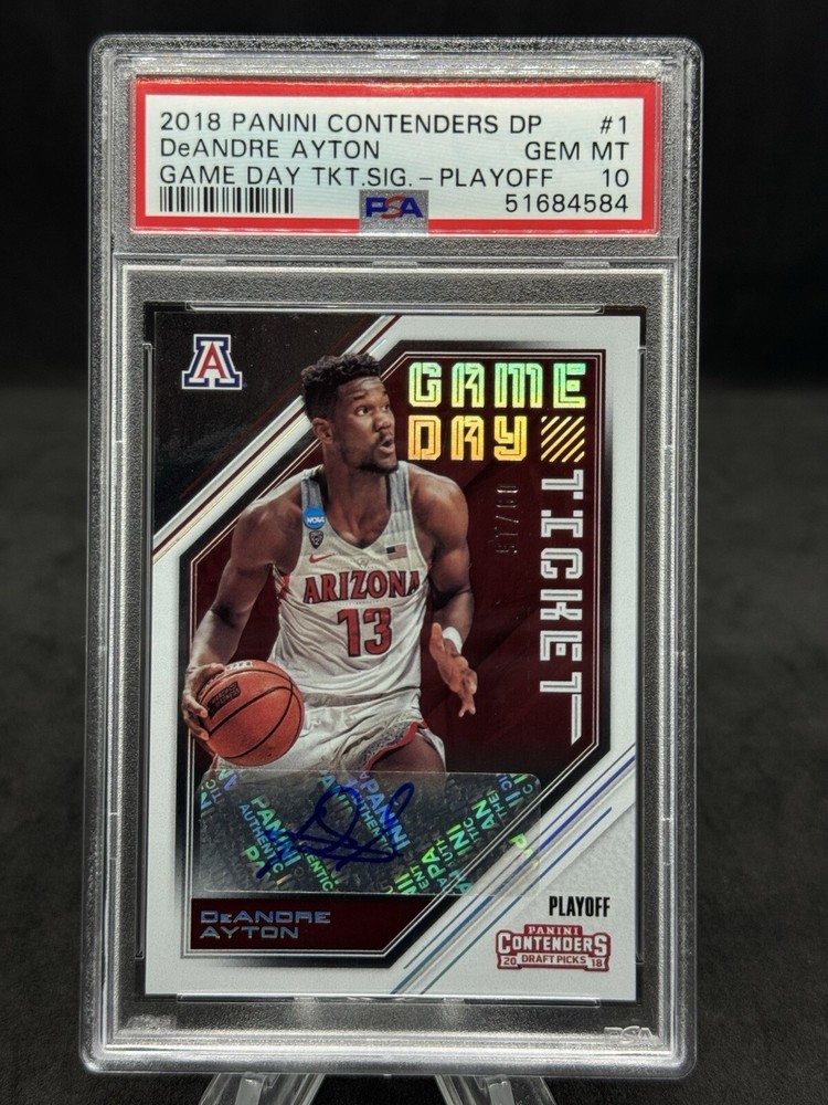 DeAndre Ayton 2018 Contenders DP College Game Day Ticket Auto /15 PSA 10 Gem Mint