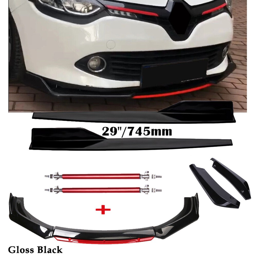Front Bumper Lip Spoiler Splitter Rear Lip Side Skirt For Renault Clio MK2