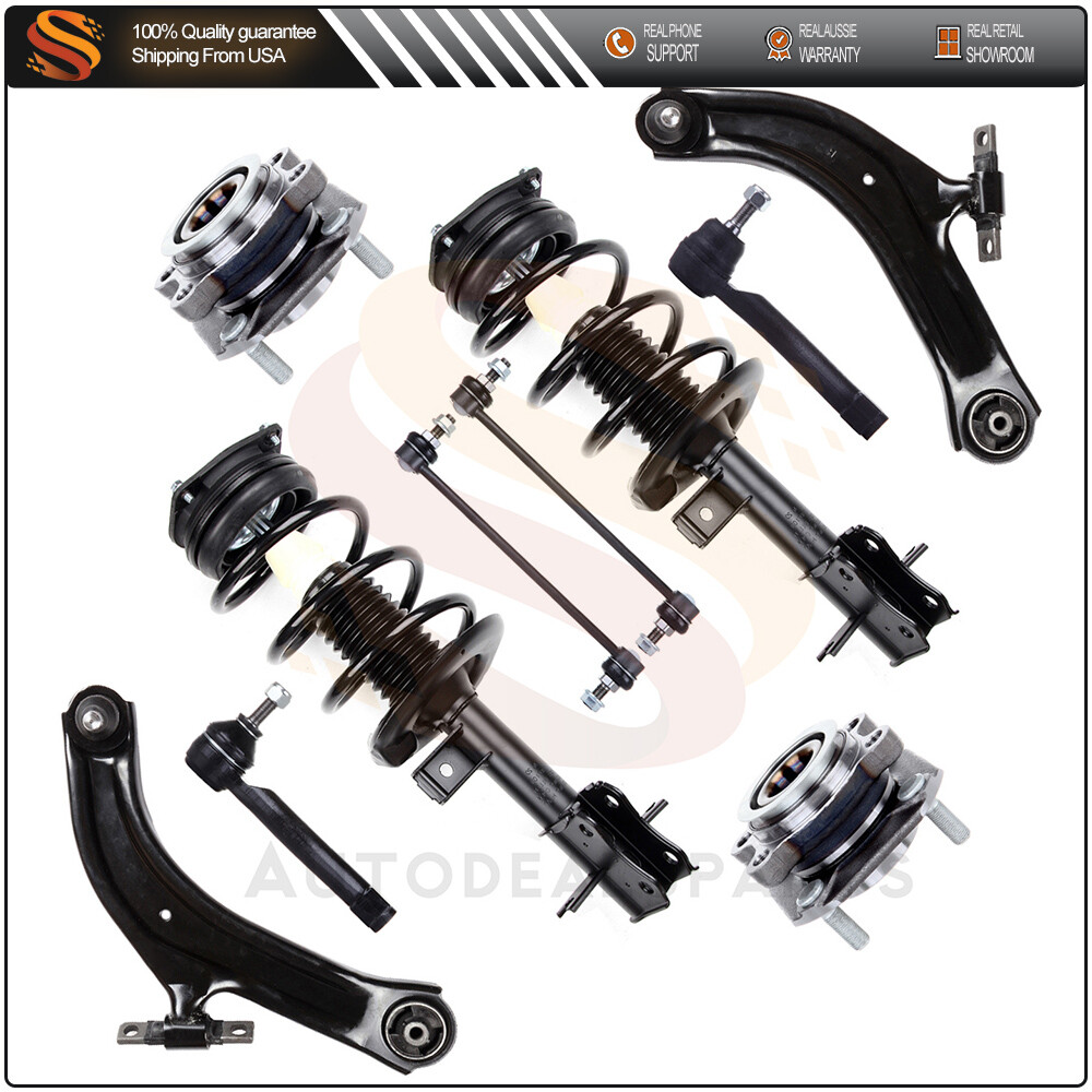 NISSAN SENTRA 2007-2012 Front Suspension Kit - Struts Control Arms Hub Sway Bar Tie Rods