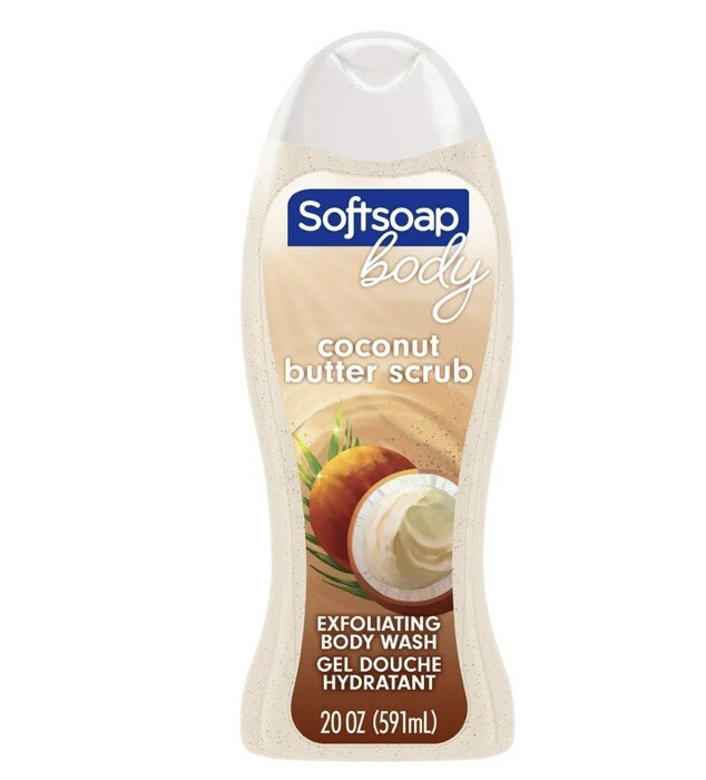 Softsoap Body Wash, Coconut Butter Scrub Body Wash, Exfoliating Body Wash, 20 Oz