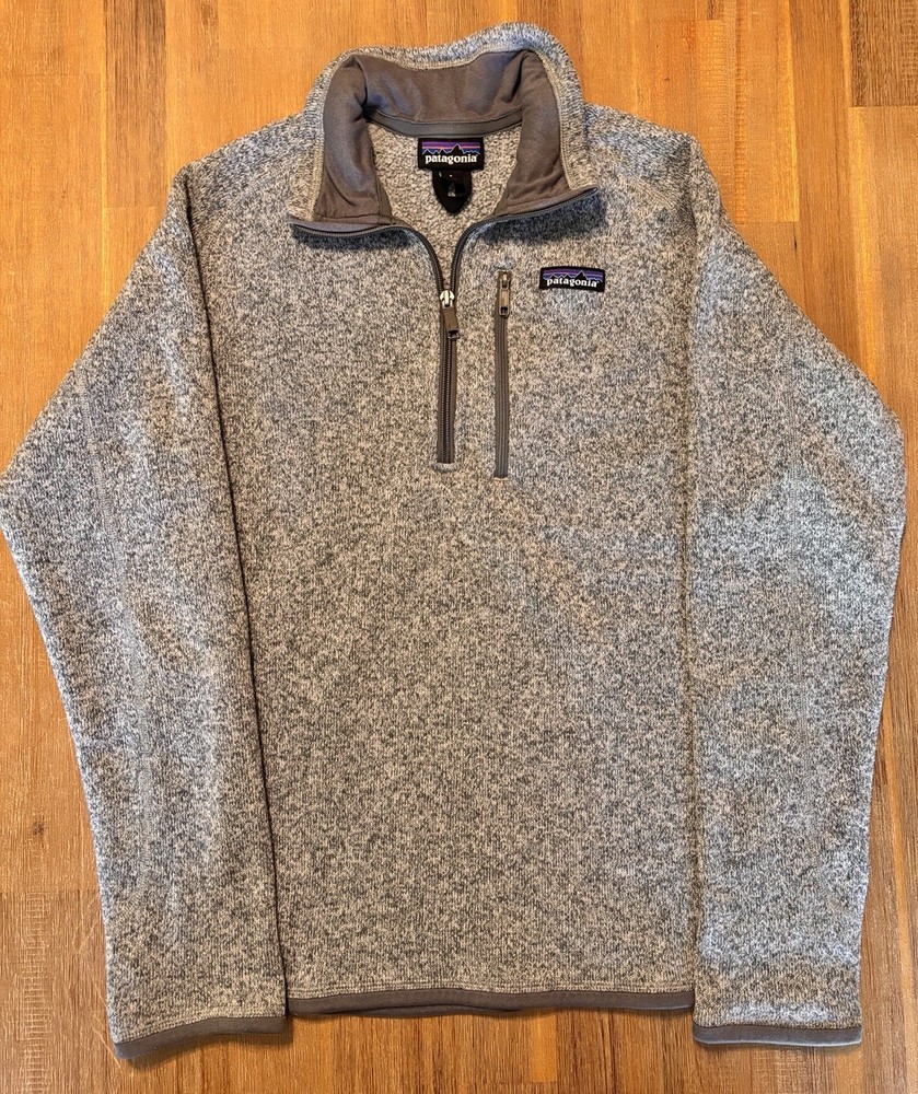 Patagonia Better Sweater 1/4 Zip Fleece for Men Small Heather Grey 25522