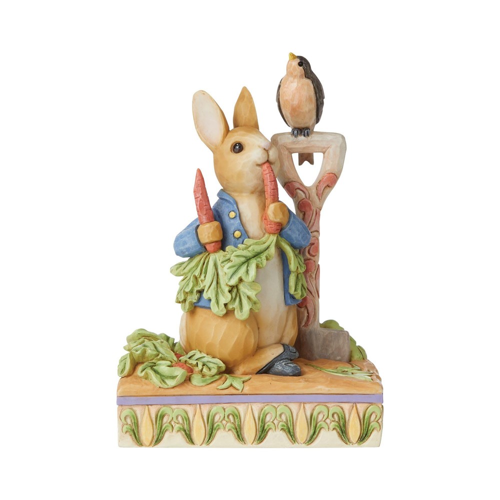 Jim Shore Heartwood Creek Peter Rabbit Garden Figurine in Floppy Brown