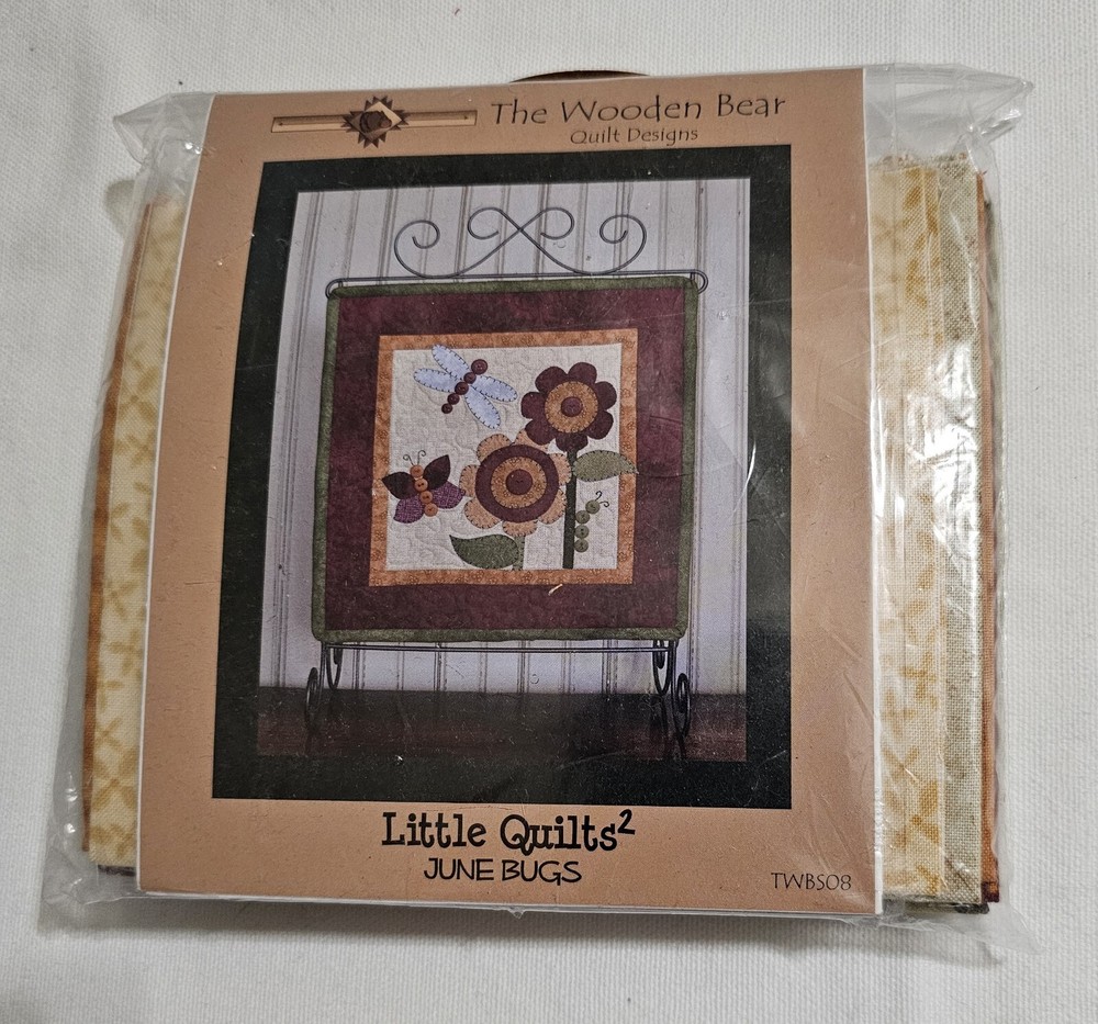 The Wooden Bear Little Quilts 2  June Bugs Applique Quilt Fabric Kit 12x12
