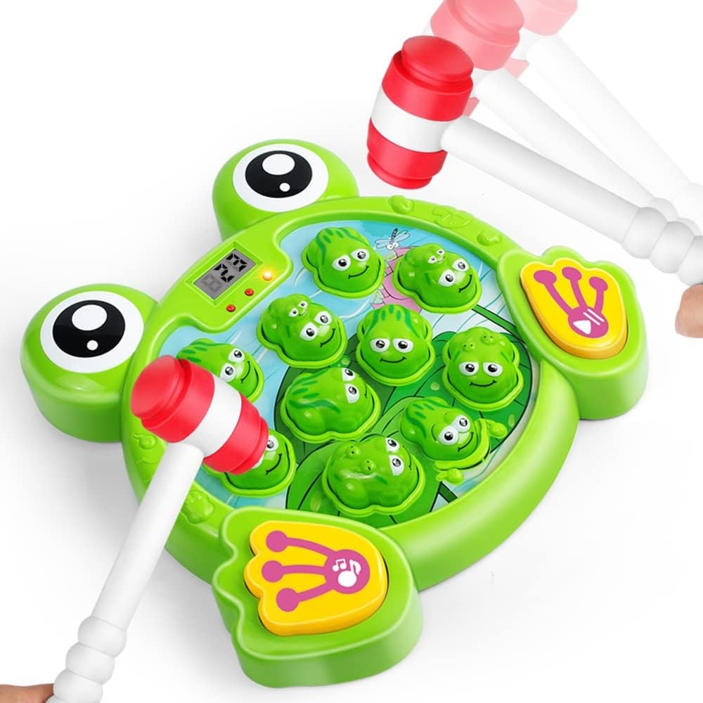 Whack A Frog Game with 2 Hammers, Toddler Early Developmental Learning To