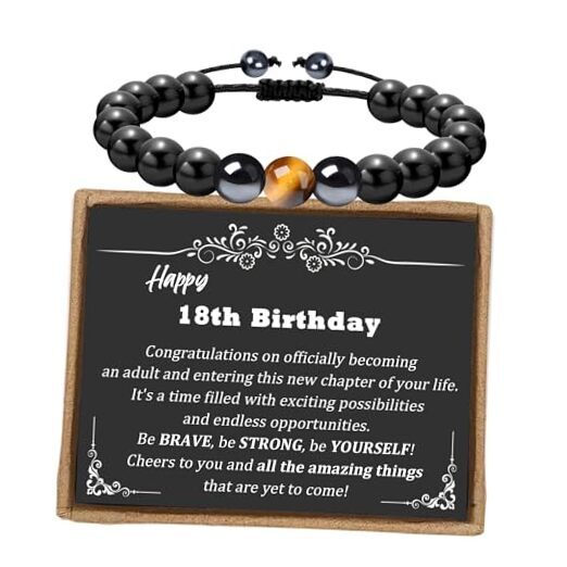 Happy 18th Birthday Gifts for Boys, Triple Protection Bracelet As 18th Bday