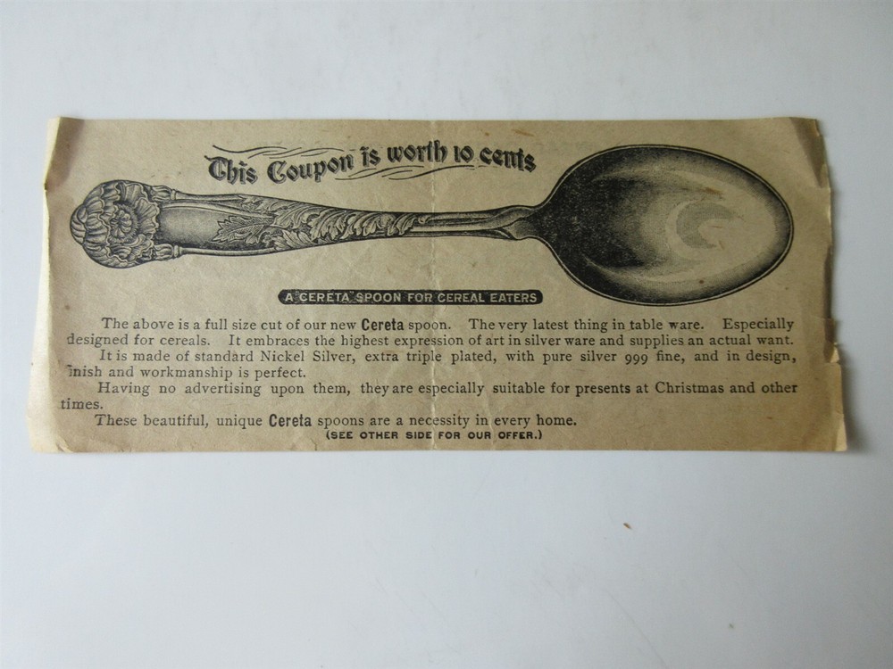 Vintage Cereta Silverware Cereal Spoon Coupon-image