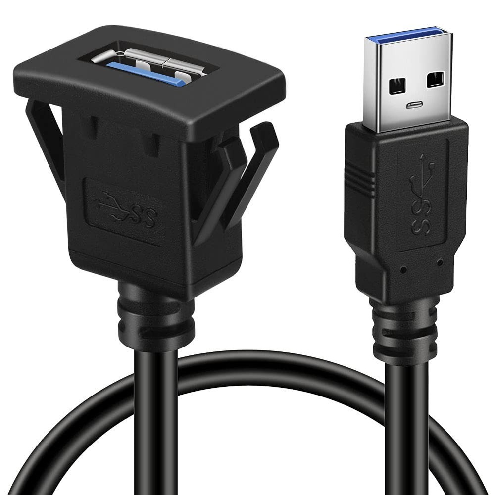 BATIGE Square USB 3.0 Flush Mount Extension Cable with Buckle