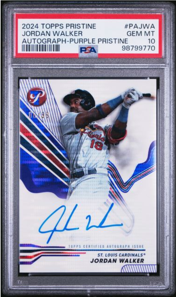2024 Topps Pristine Jordan Walker Purple Pristine Auto /99 #PA-JWA PSA 10
