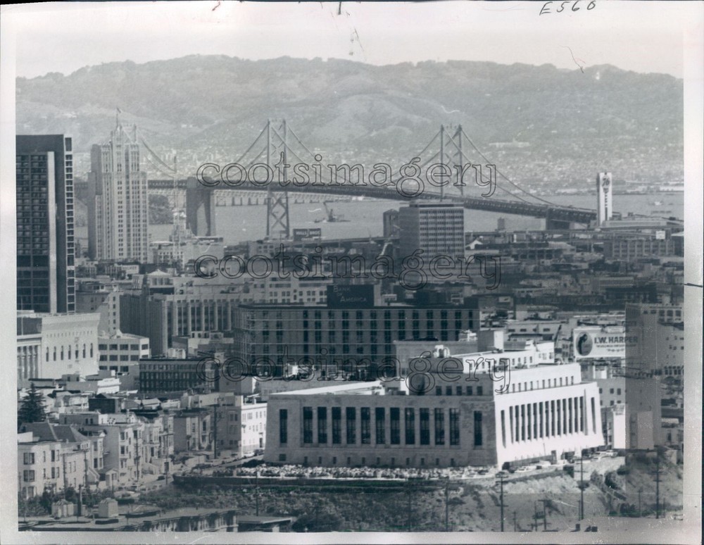 1967 Press Photo US Mint Building Oakland Bay Bridge 1960s San Francisco