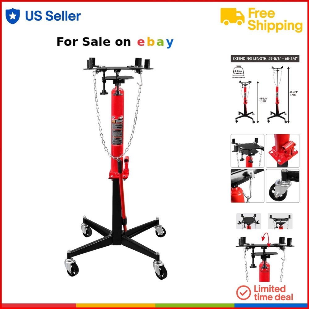 1/2 Ton Hydraulic Steel Floor Jack for Vehicle Transmission Lifts  