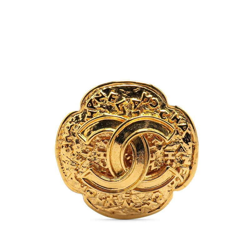 Chanel Vintage Coco Mark Gold Plated Brooch 345479