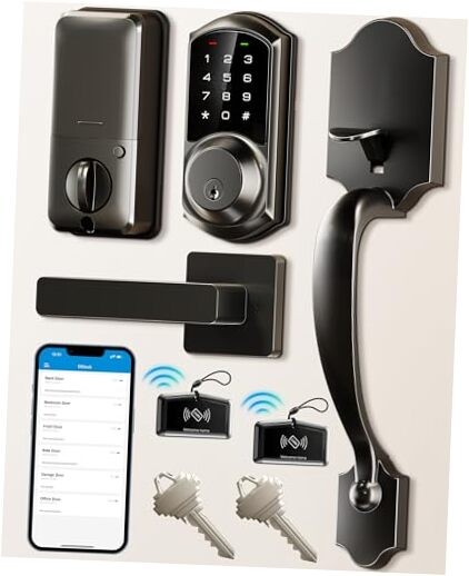Smart Keyless Entry Deadbolt Lever Lock with App Control