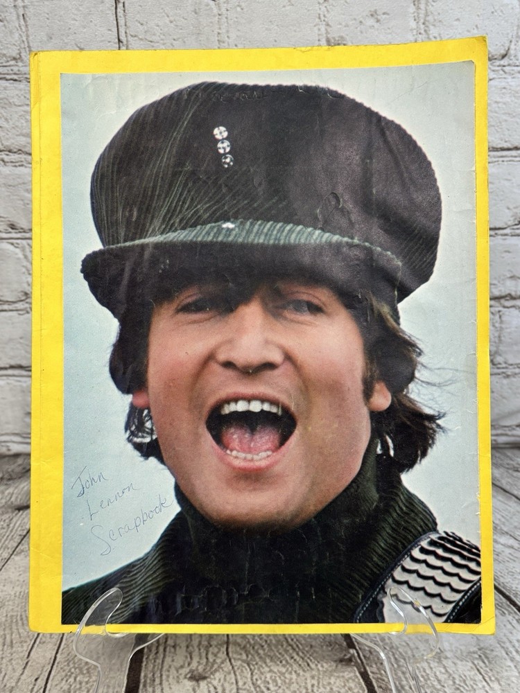Vintage 1960s John Lennon Beatles Fan Scrapbook with 11 Pages