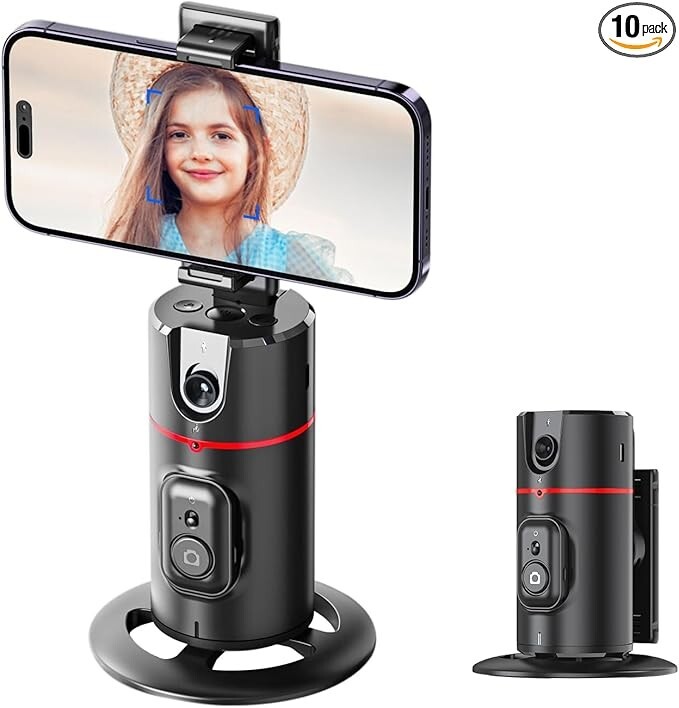 Auto Face Tracking Tripod 360° Rotating Auto Tracking Phone Holder, No App, Phon