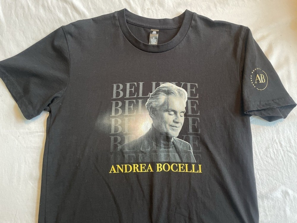VTG Believe Tour Andrea Bocelli Black Short Sleeve S to 5XL Concert Shirt SG563