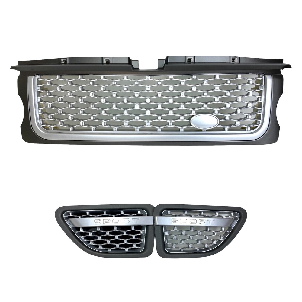 Range Rover Sport Front Grille Side Vents Grey Silver Mesh L320 Fits 2005-2009