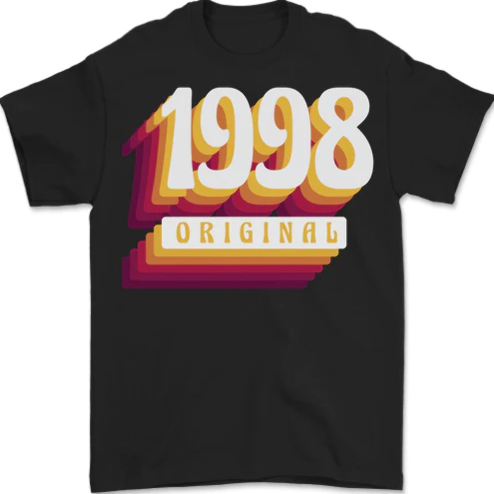 Retro 1998 27th Birthday Vintage Mens T-Shirt 100% Cotton  