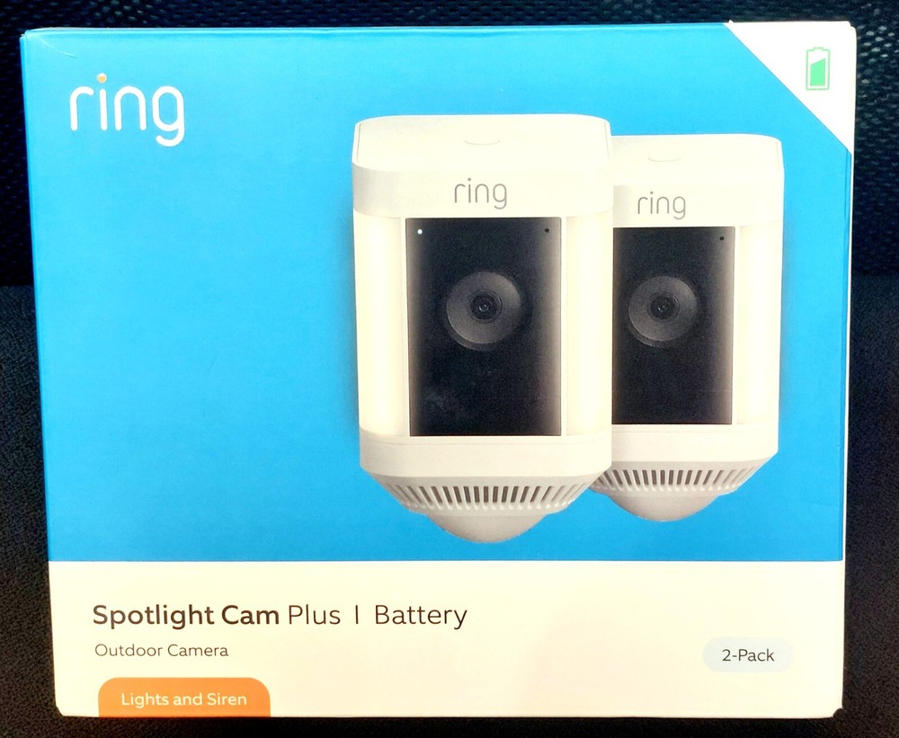 Wireless Ring Spotlight Cam Plus Indoor Outdoor Security Camera 2-Pack  