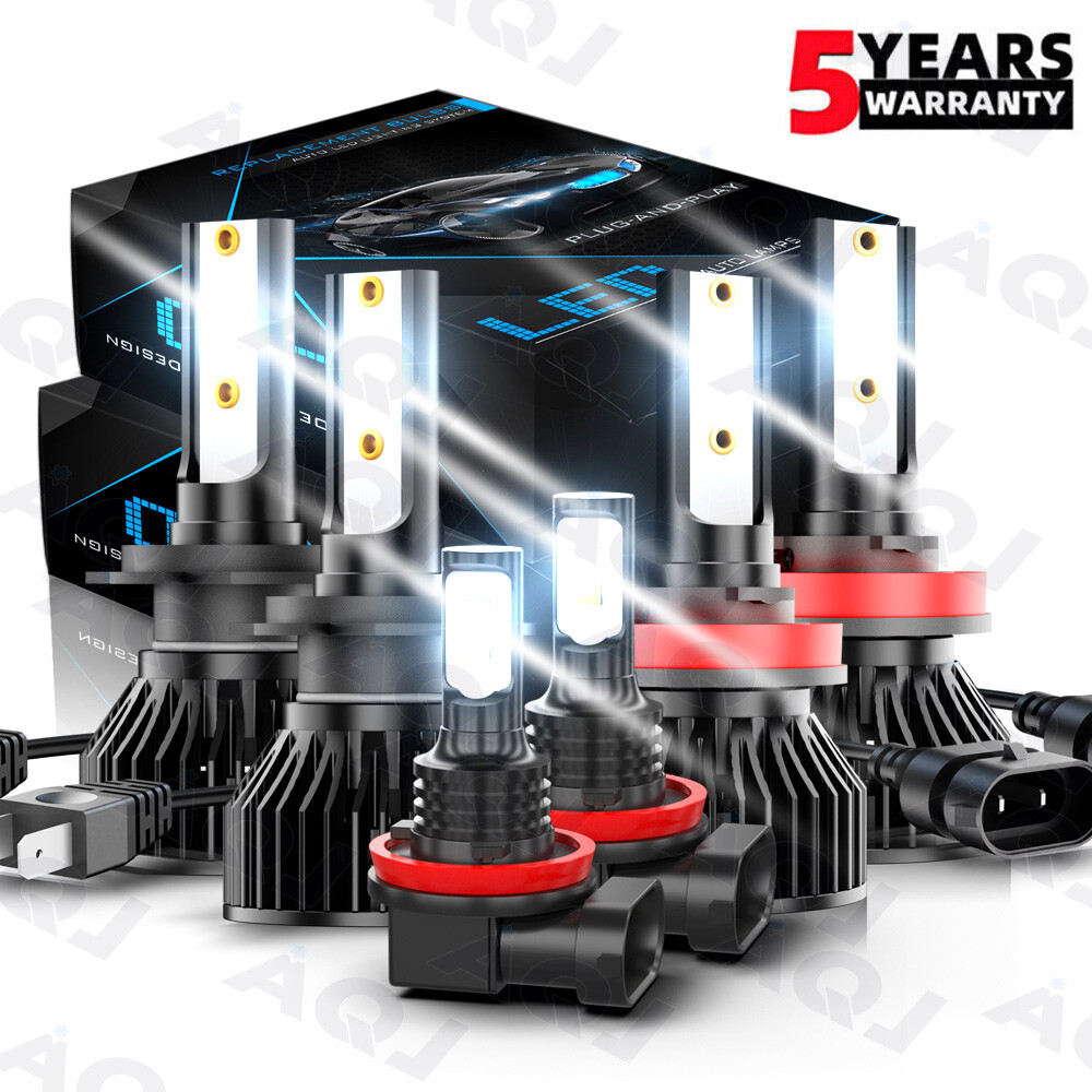 Super Bright LED Headlight Combo H7 H11 High Low Beam Fog Light Bulbs 3 Sets