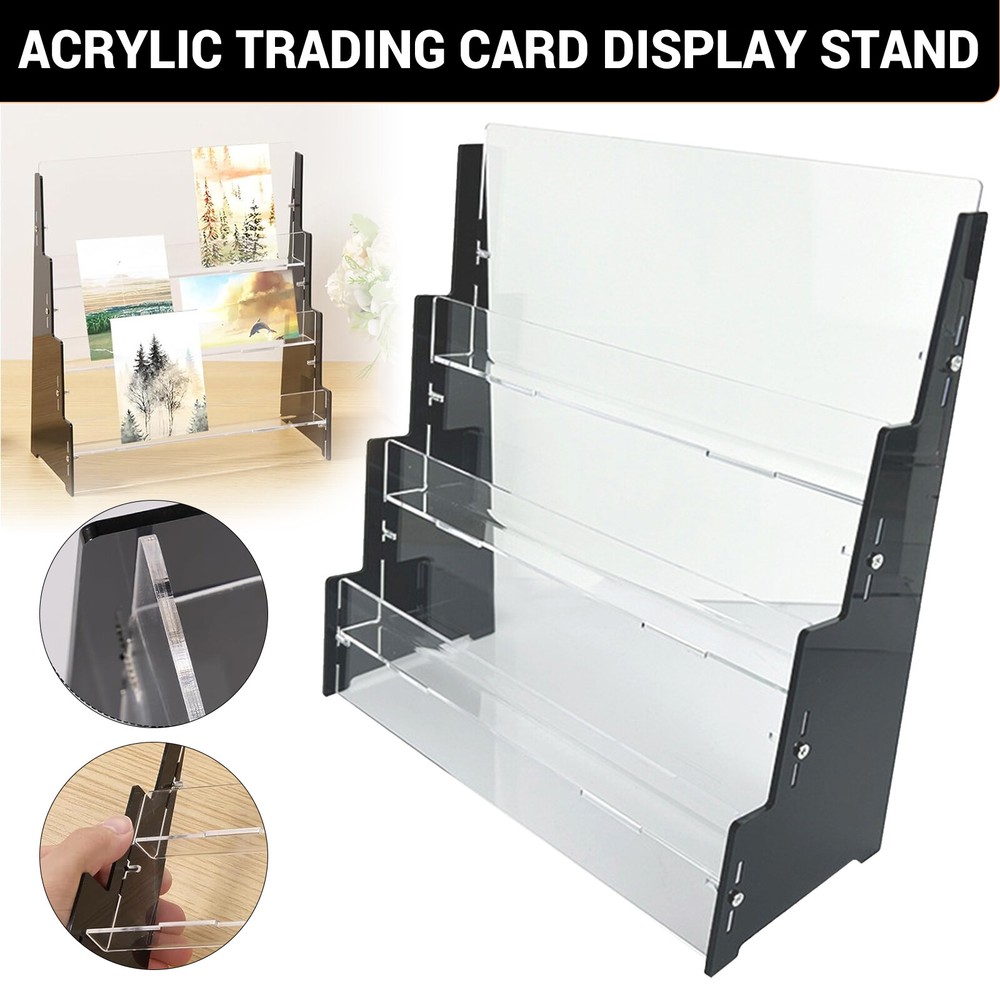 3-Tier Clear Acrylic Trading Card Display Stand for Collector Showcase