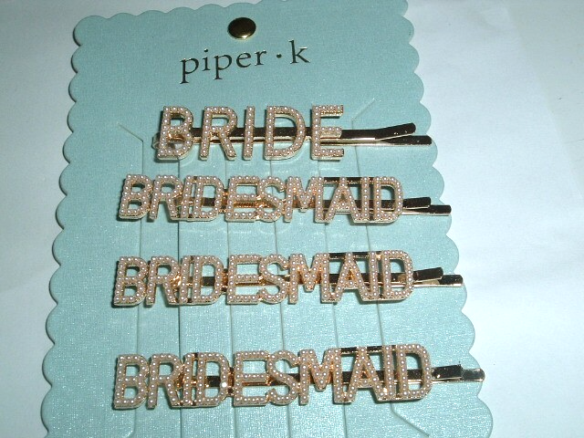 Wedding Bride Bridesmaid White Seed Pearl Golden Bobby Pins NWT