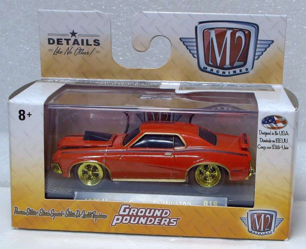 M2 Machines Gold Chase Ground Pounders 1970 Mercury Cougar Eliminator 1:64 Scale