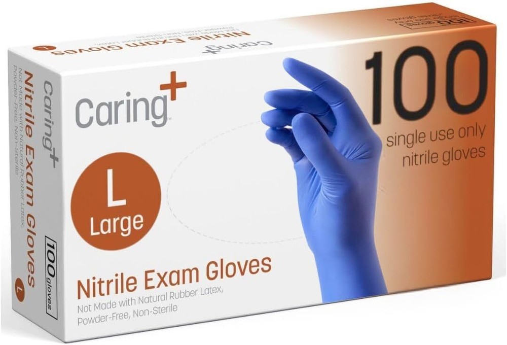 Blue Nitrile Exam Gloves Powder-Free Disposable for Medical and Cleaning Use