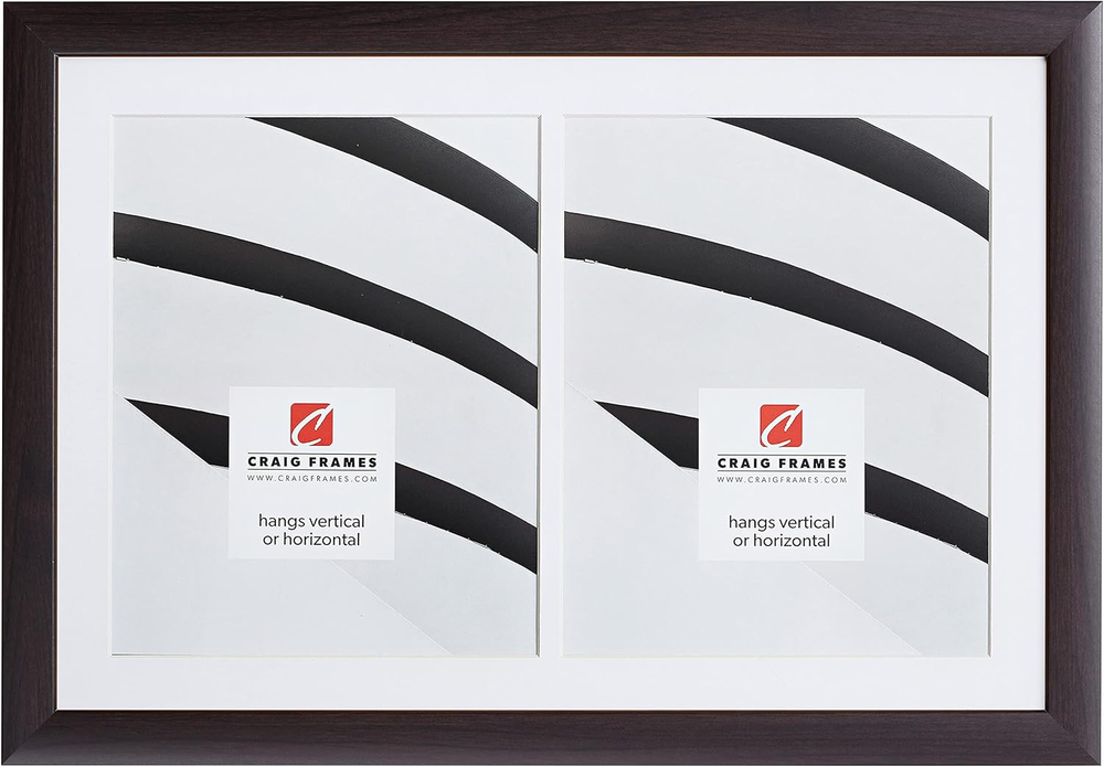 1WB3BK 12x18 Black Picture Frame with Single White Collage Mat