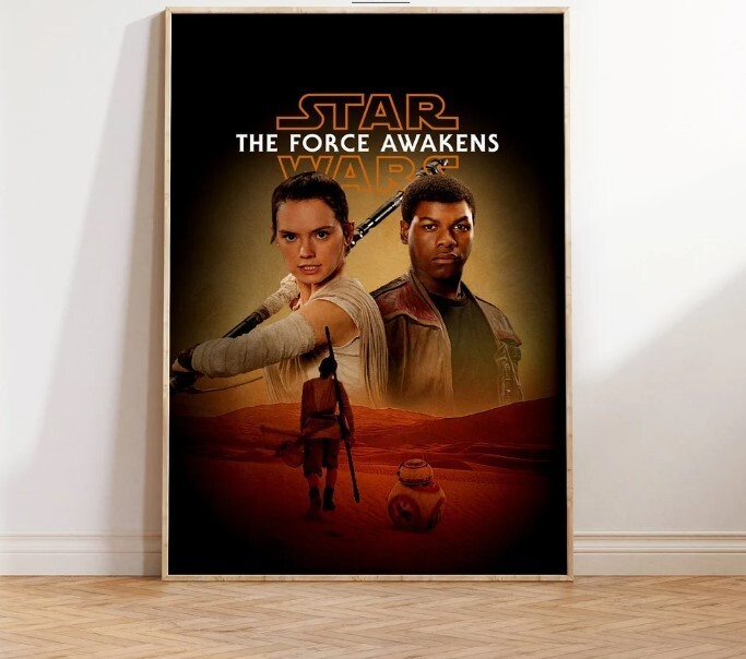 Star Wars The Force Awakens Rey Epic Space Saga Print Poster