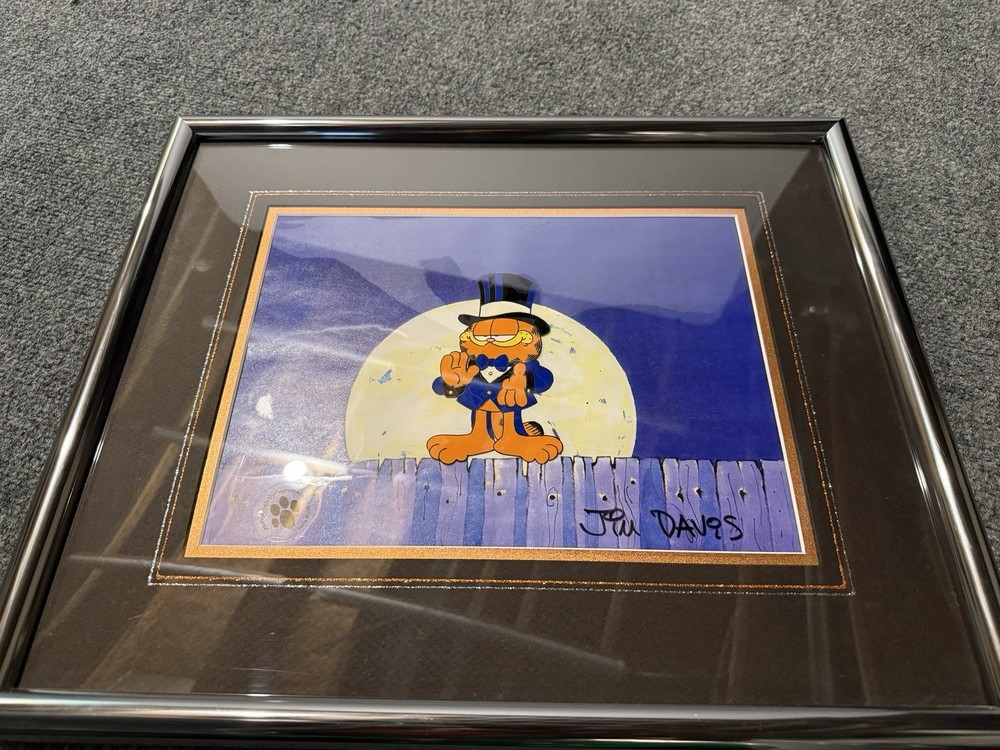 Garfield And Friends Animation Production Cel Original Art, Framed Large Signed