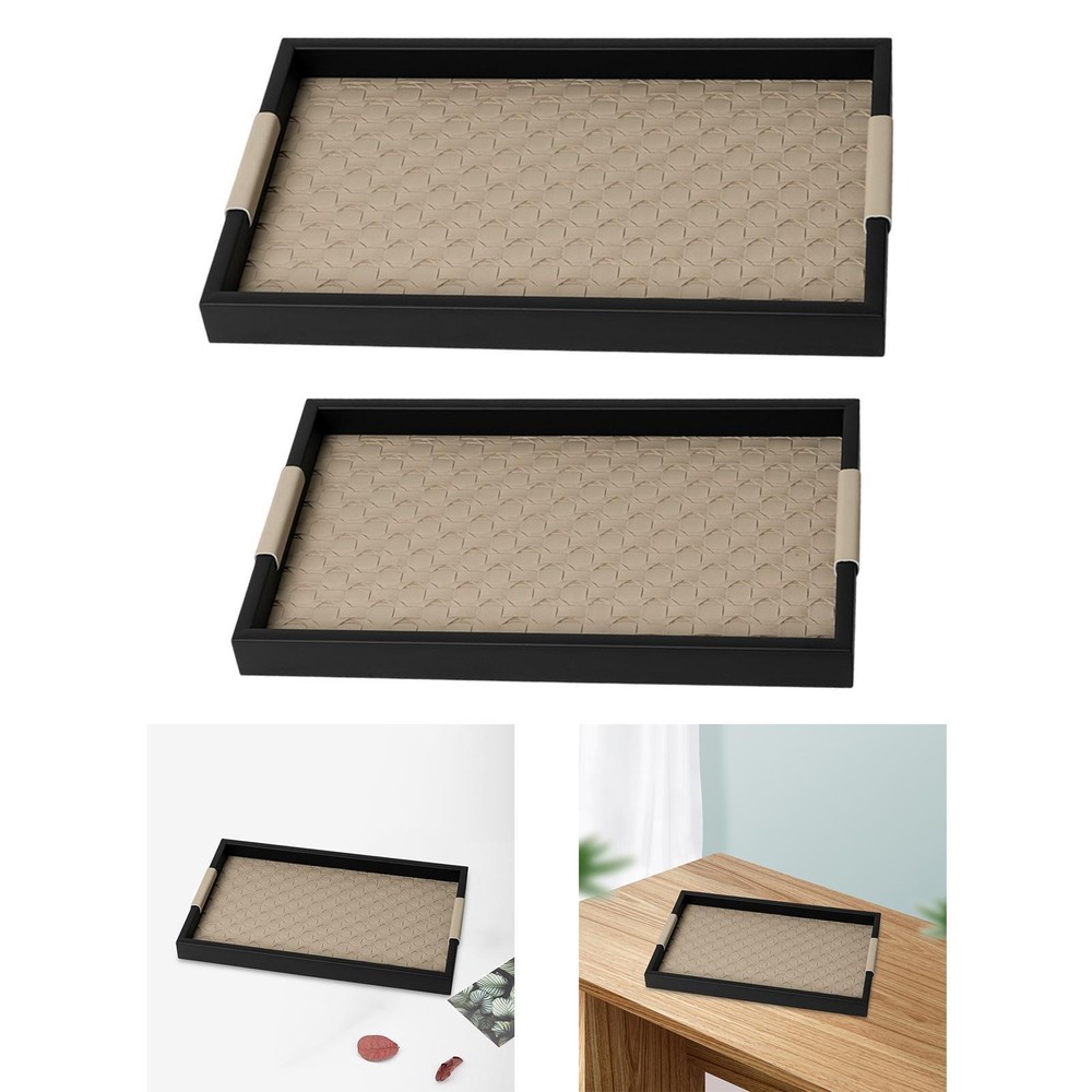 Elegant PU Leather Valet Tray for Jewelry & Desktop Storage