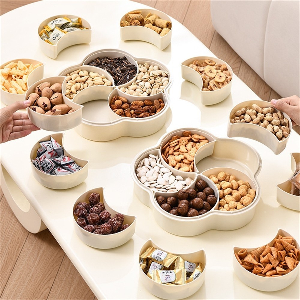 5-Compartment Leak-Proof Snack Container for Parties Picnics Travel