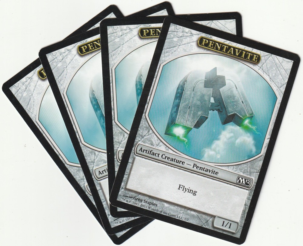 ✪ 4 MAGIC The Gathering PENTAVITE Artifact Creature Tokens MTG TOKEN PLAYSET EXCELLENT