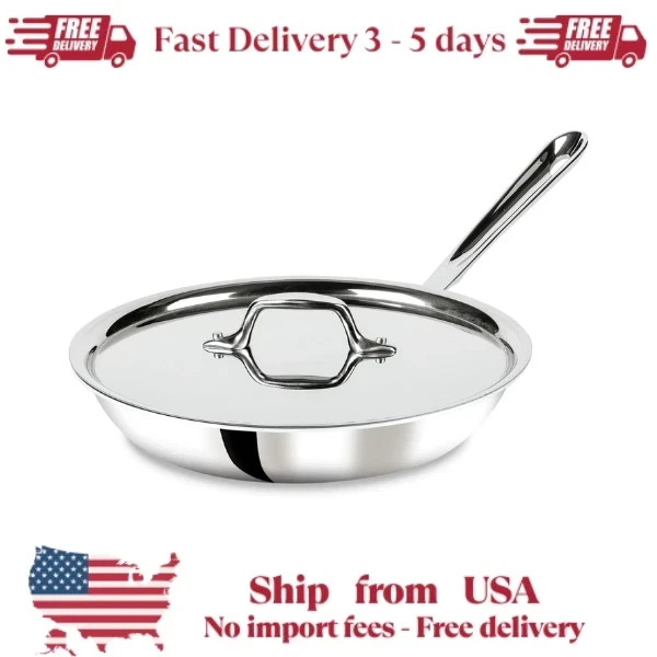 All-Clad D3 3-Ply Stainless Steel Fry Pan with Lid 10 Inch