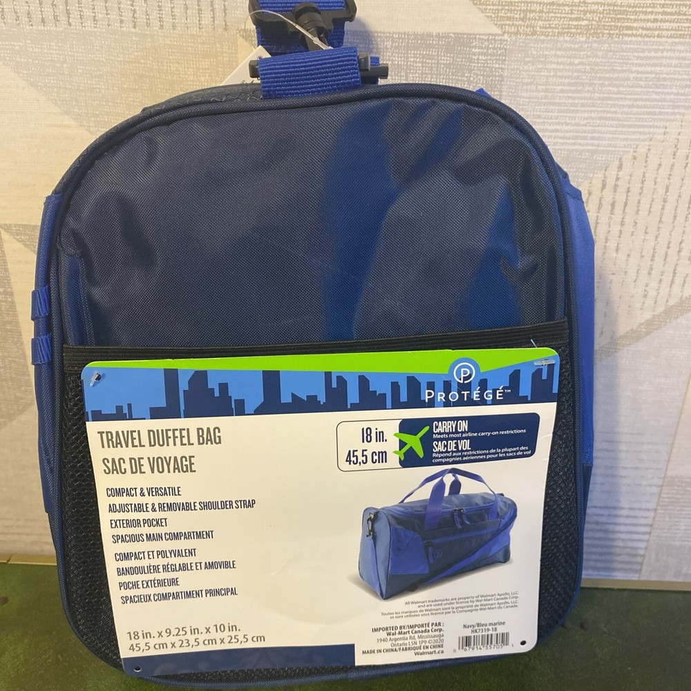 Protege 18 Inch Blue Travel Duffel Bag New With Tags Airline Carryon Approved
